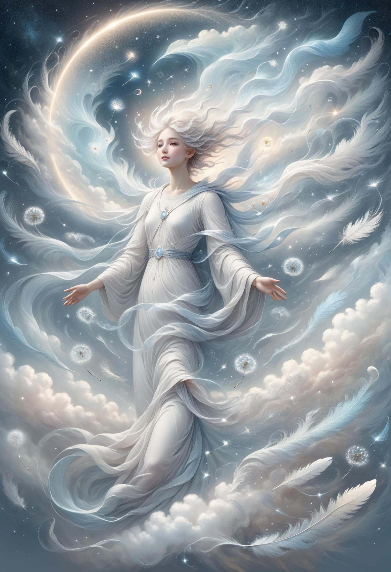 DonM41r3l3XL ,  utopian/post-scarcity of celestial messenger- graceful,  ethereal being appearing as radiant on Tensor.Art