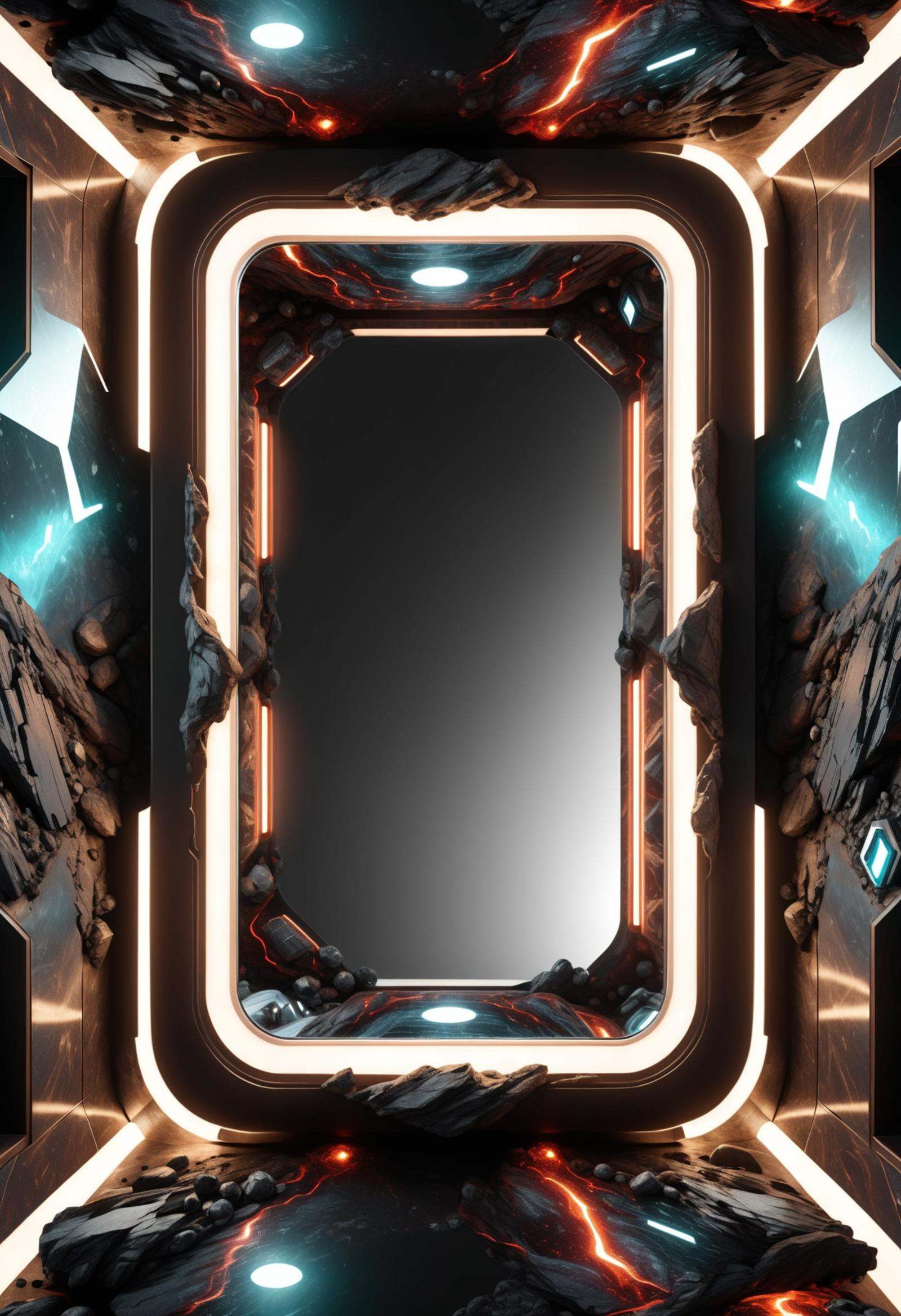 DonM34r7h3l3XL,  scifi subterranean transport,  vanity mirror lights on Tensor.Art