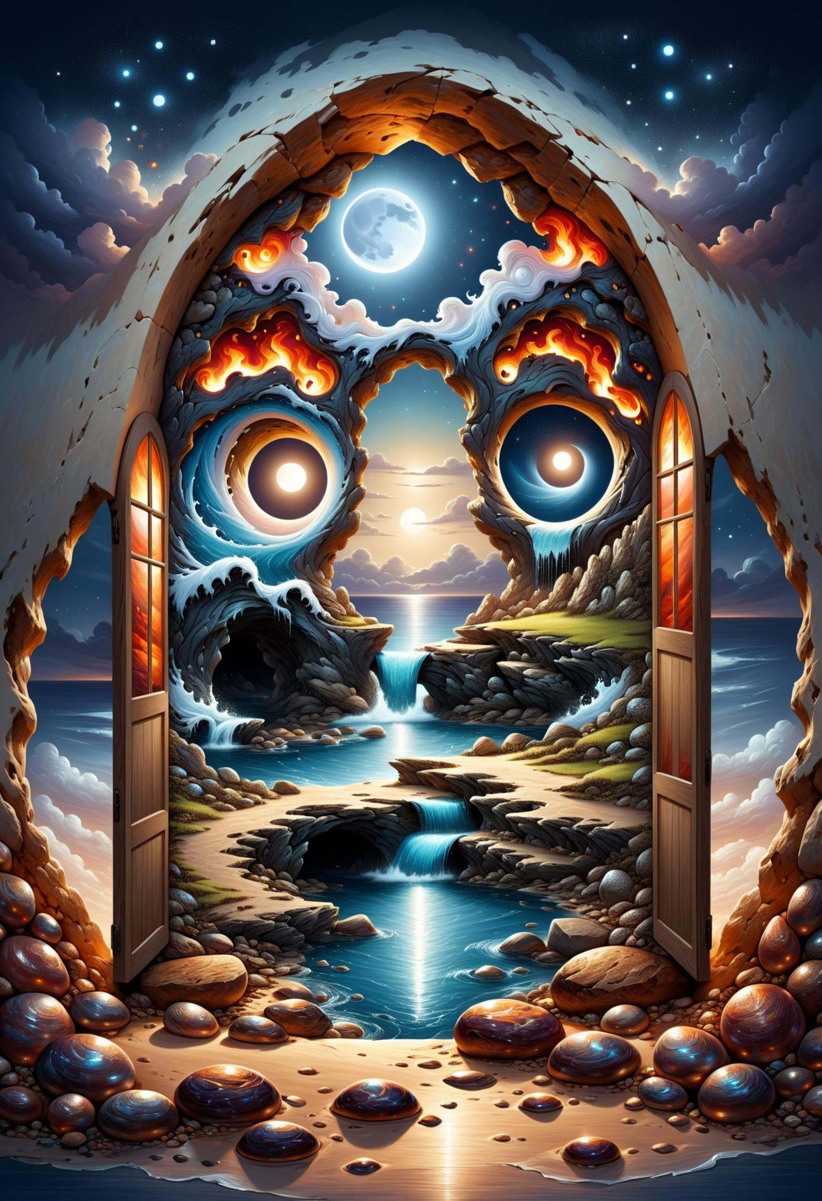 DonMM4573r0f3l3XL,  rural landscape facade,  cave pearl on Tensor.Art