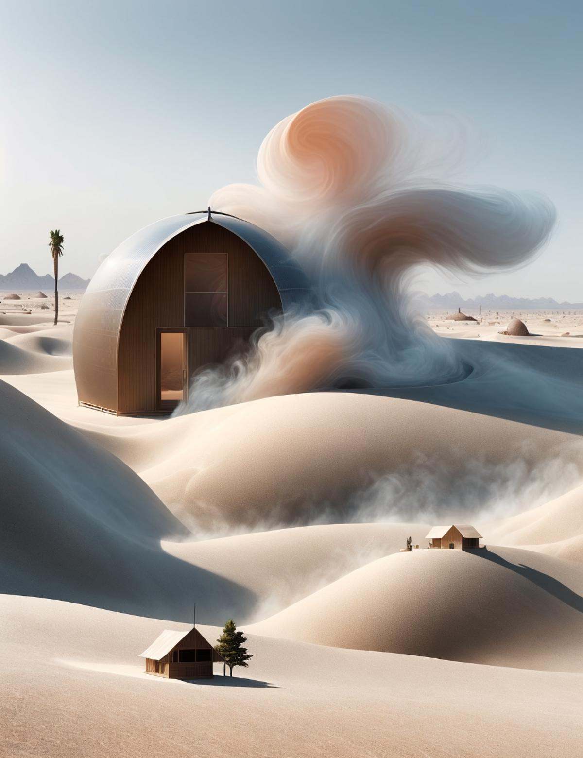 DonM41r3l3 desert oasis dwelling place in taiga biome on Tensor.Art