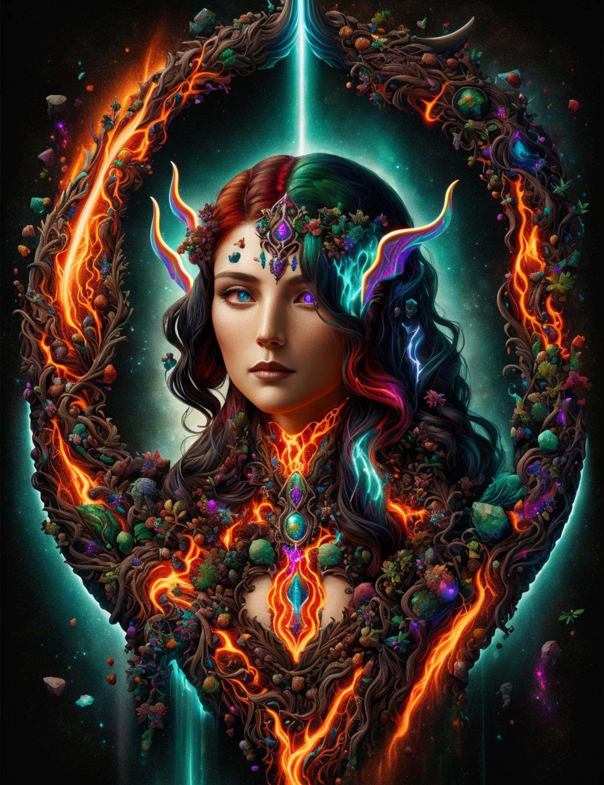 DonM34r7h3l3,  female hologram,  necromancer on Tensor.Art