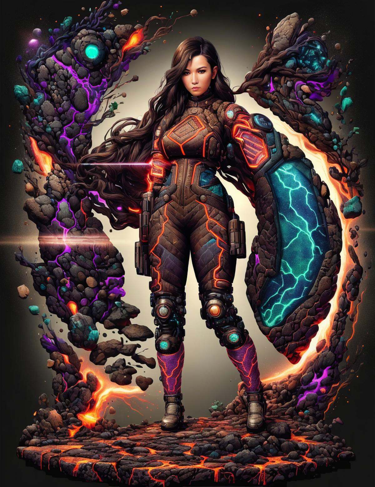 DonM34r7h3l3,  female mercenary mage,  midlife on Tensor.Art