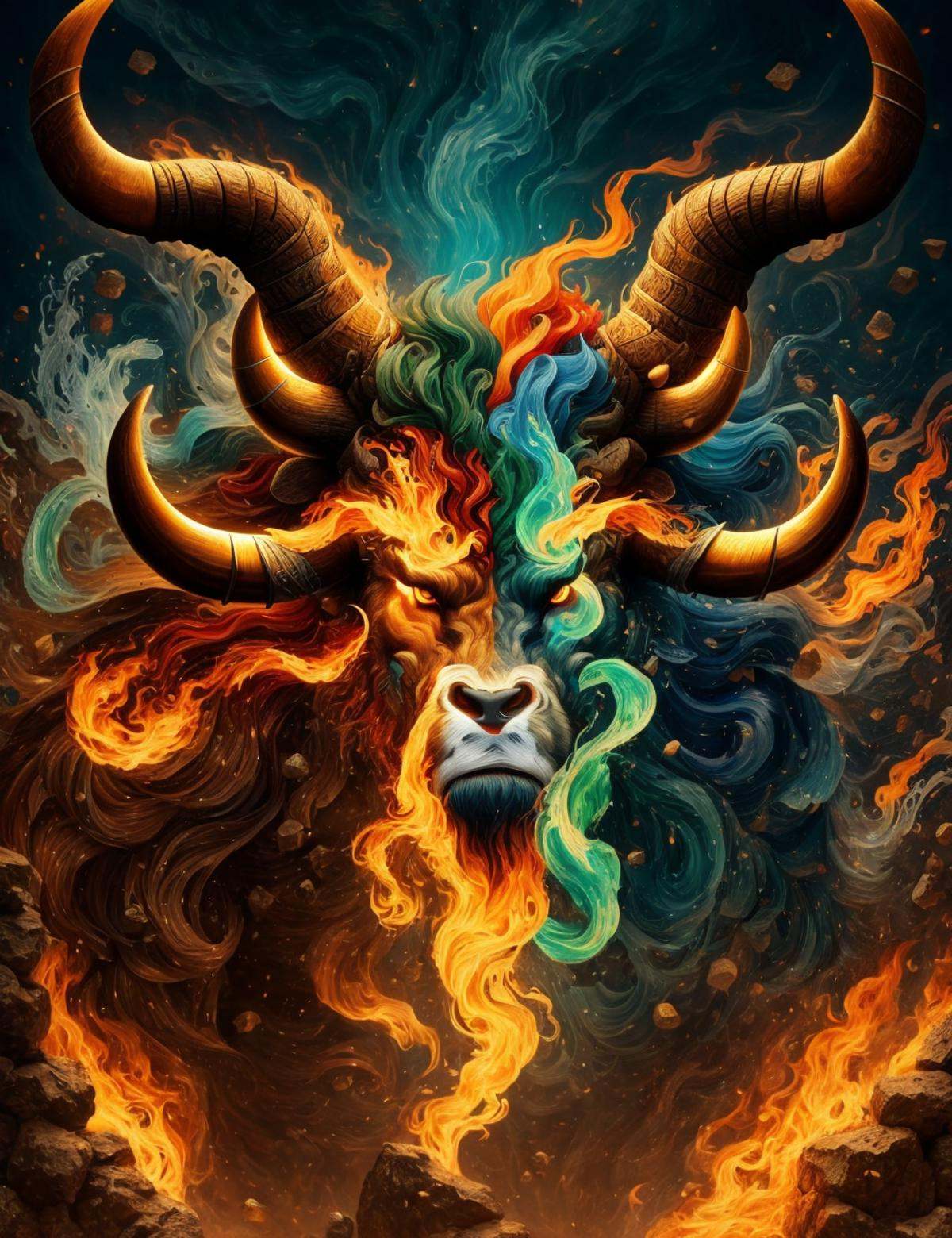 DonMM4573r0f3l3,  minotaur,  mythical creature with the head of a bull and the body of a man on Tensor.Art