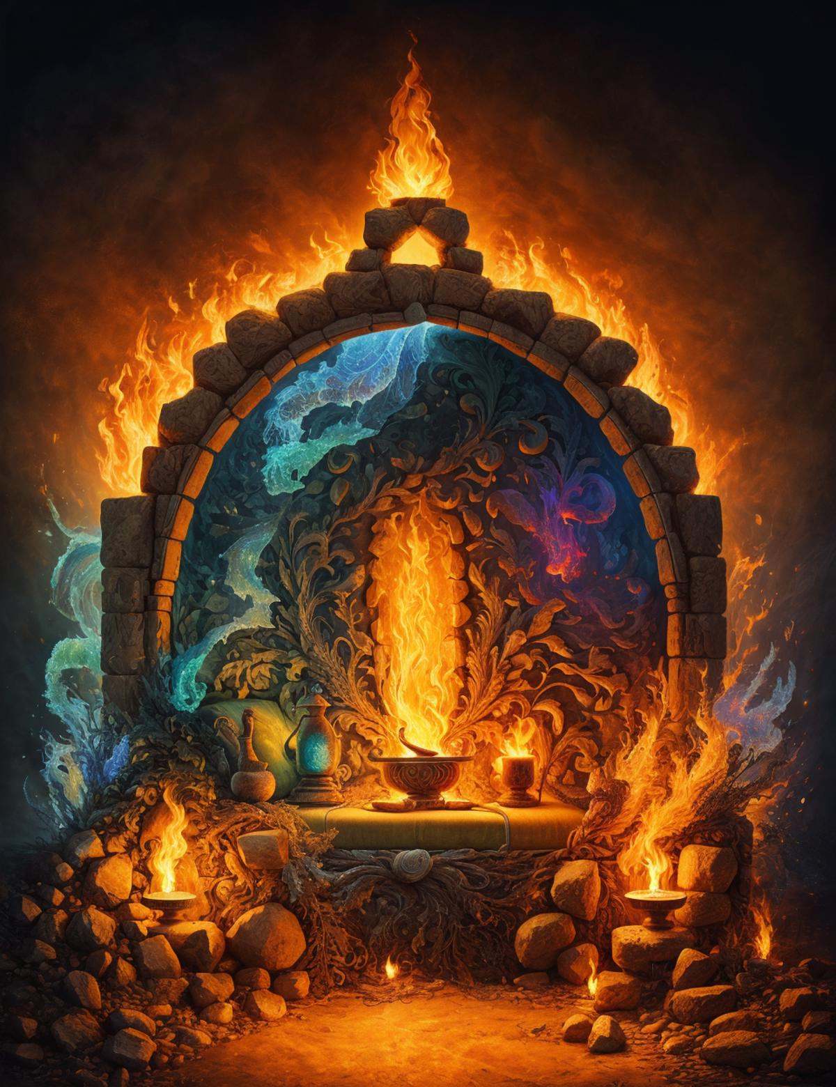 DonMM4573r0f3l3,  ancient guardian chamber,  couch on Tensor.Art