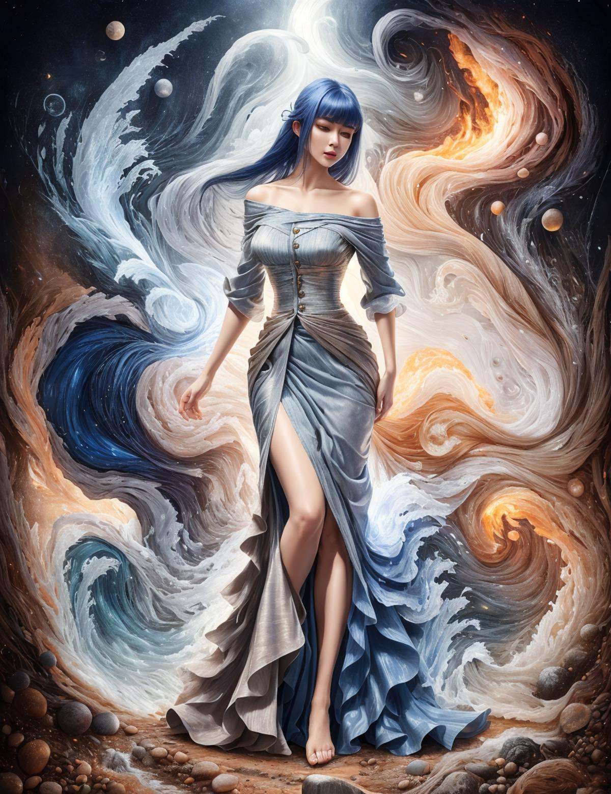 DonMM4573r0f3l3,  draped full body clothing,  electromagnetic alloy on Tensor.Art