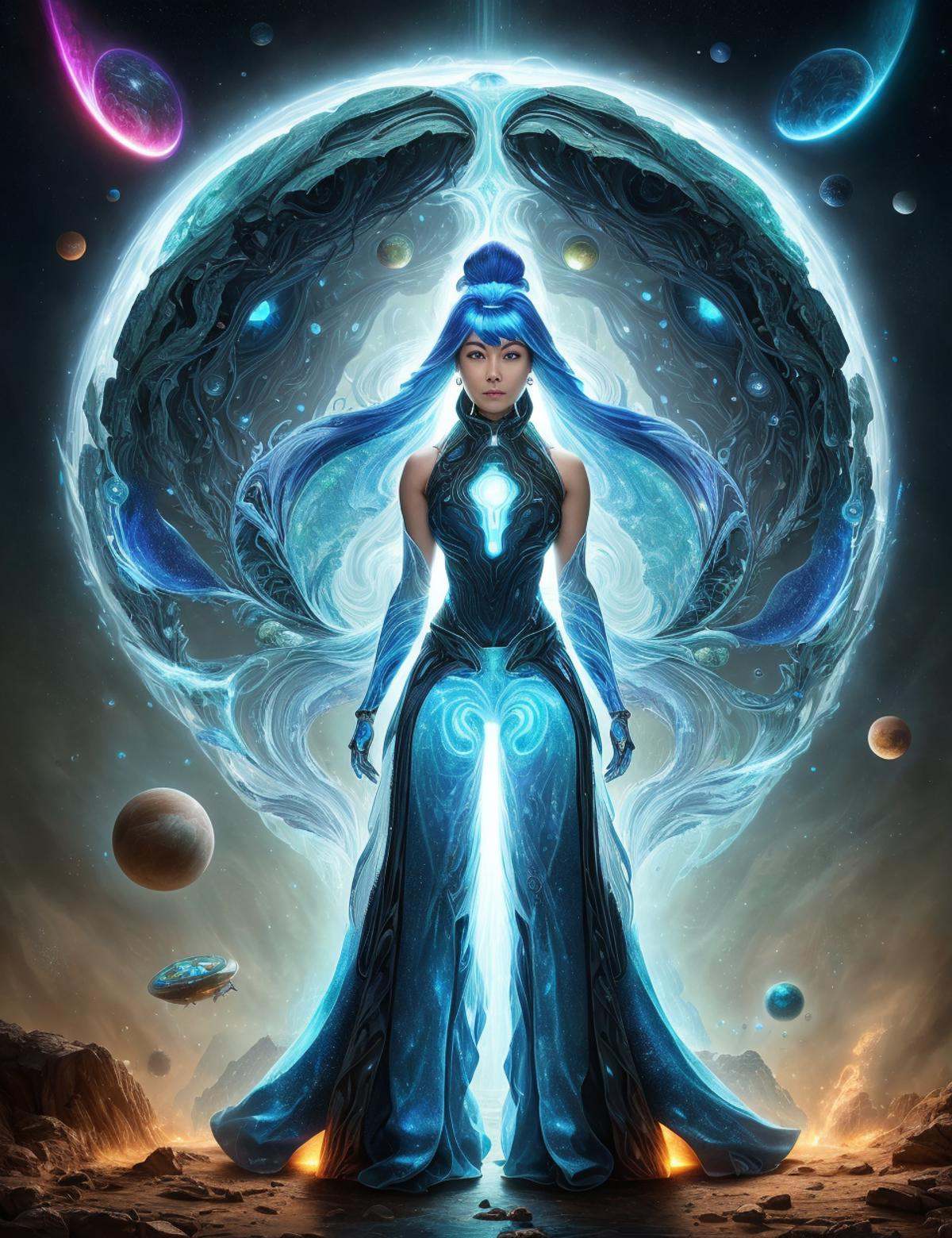 DonMM4573r0f3l3,  female biomechanics engineer,  organic spaceship (living ships)- vessels with pulsating veins on Tensor.Art