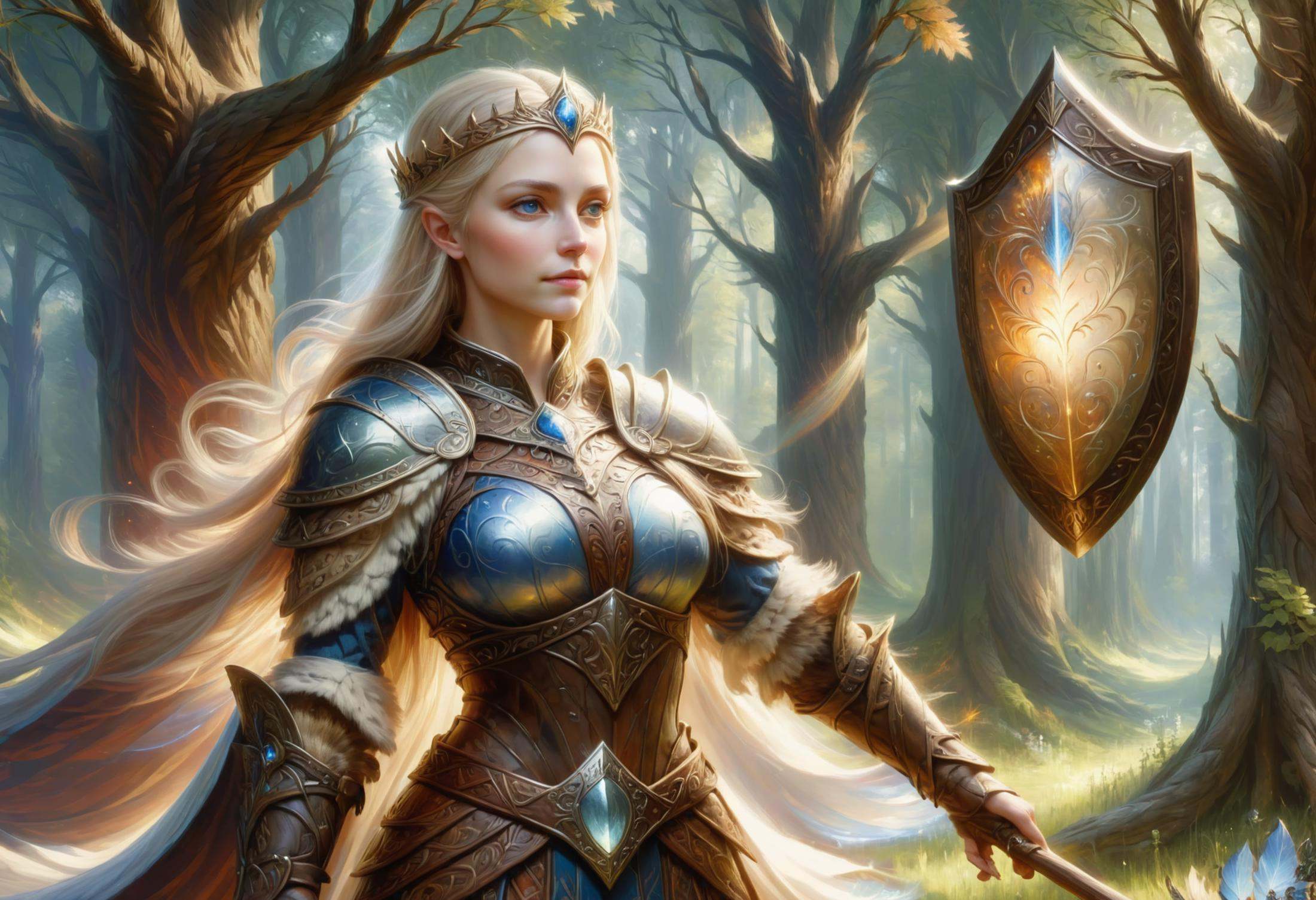 donm1nn3rb34u7yxl female nords,  queen,  shield by DonMischo on Tensor.Art