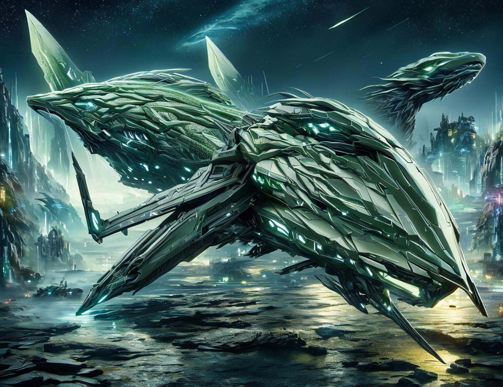 masterpiece illustration,  detailed,  DonMU17r4G34r extraterrestrial breezy light chinese snakelike Amphiptere on Tensor.Art