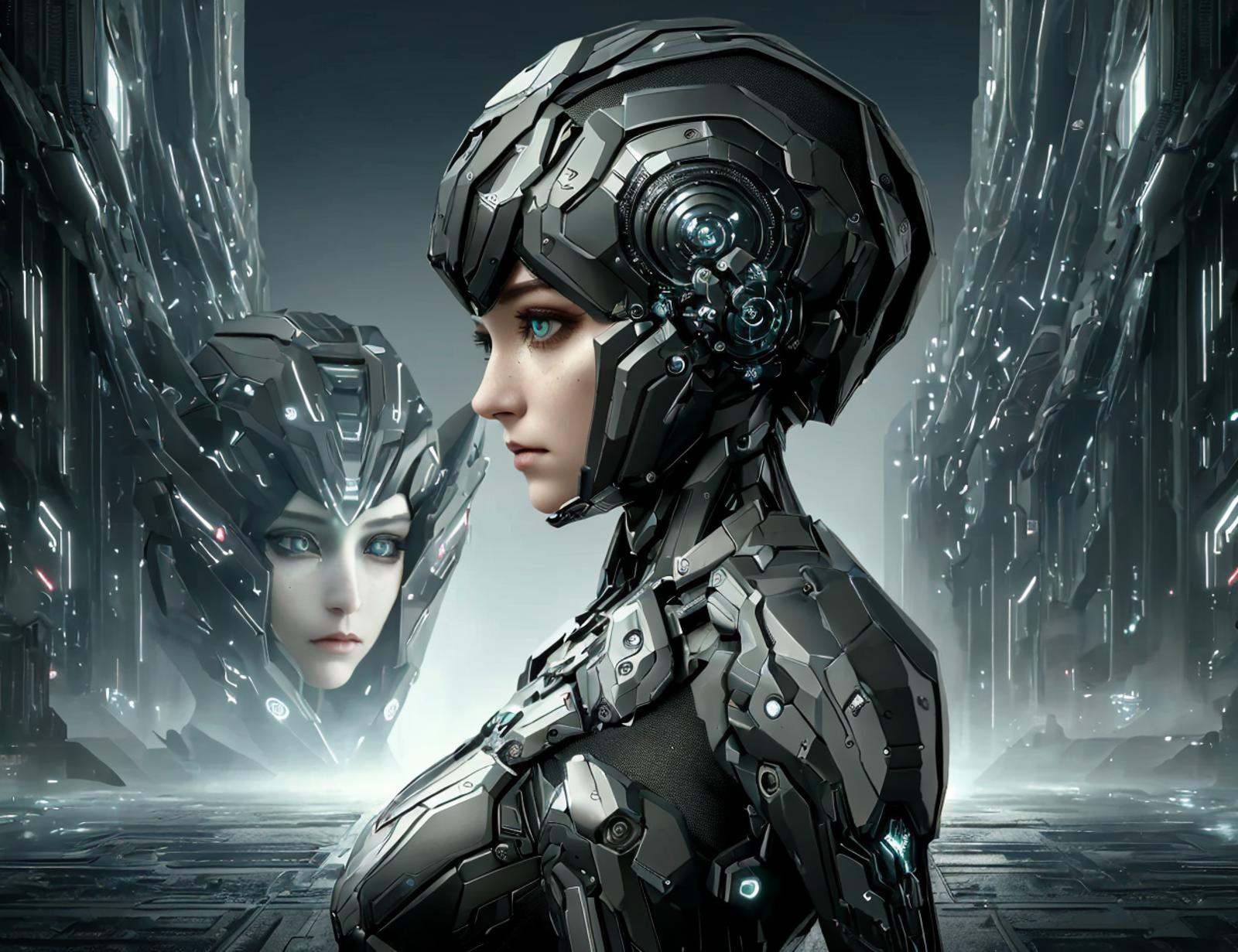 masterpiece illustration,  detailed,  DonMU17r4G34r female doppelganger on Tensor.Art
