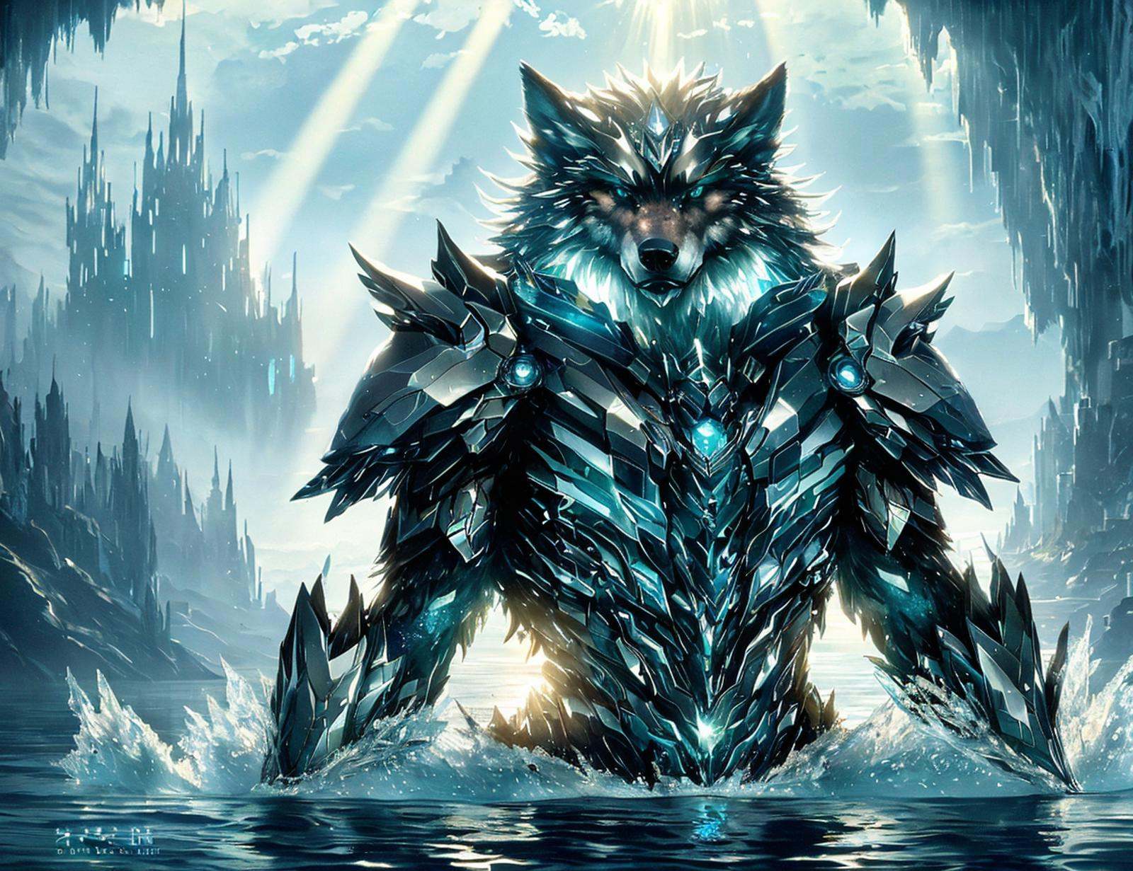 masterpiece illustration,  detailed,  DonMU17r4G34r werewolf on Tensor.Art