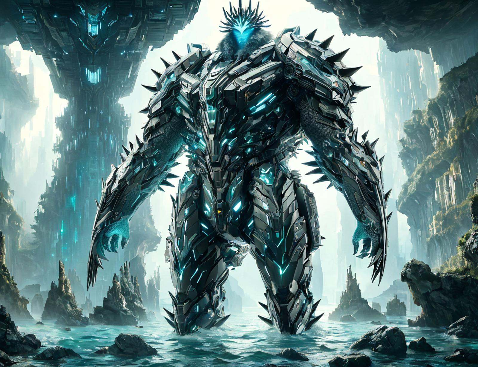 masterpiece illustration,  detailed,  DonMU17r4G34r colossal playful subterranean biomimetic aquatic soul on Tensor.Art