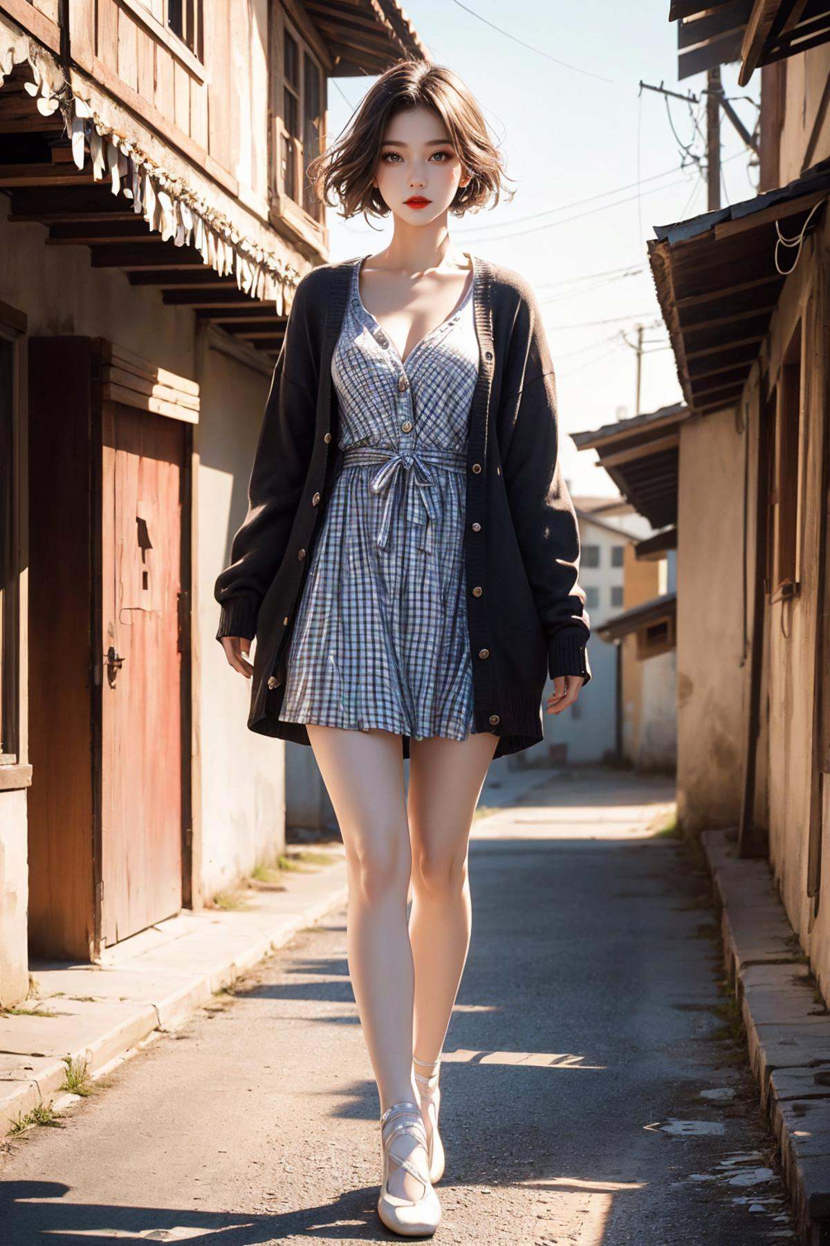 red lips,  slums,  full_body on Tensor.Art