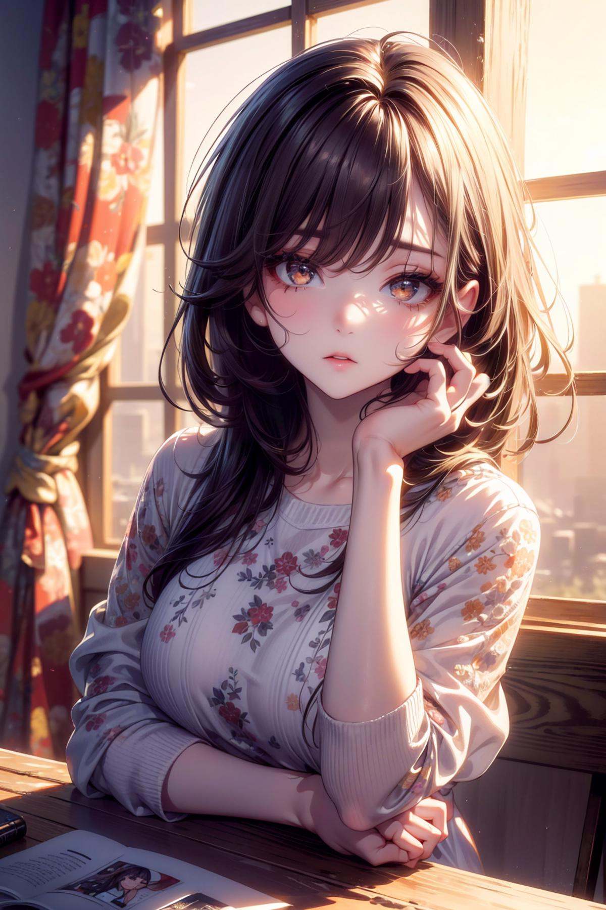 1girl,  Disheartened,  __Indoor__ on Tensor.Art