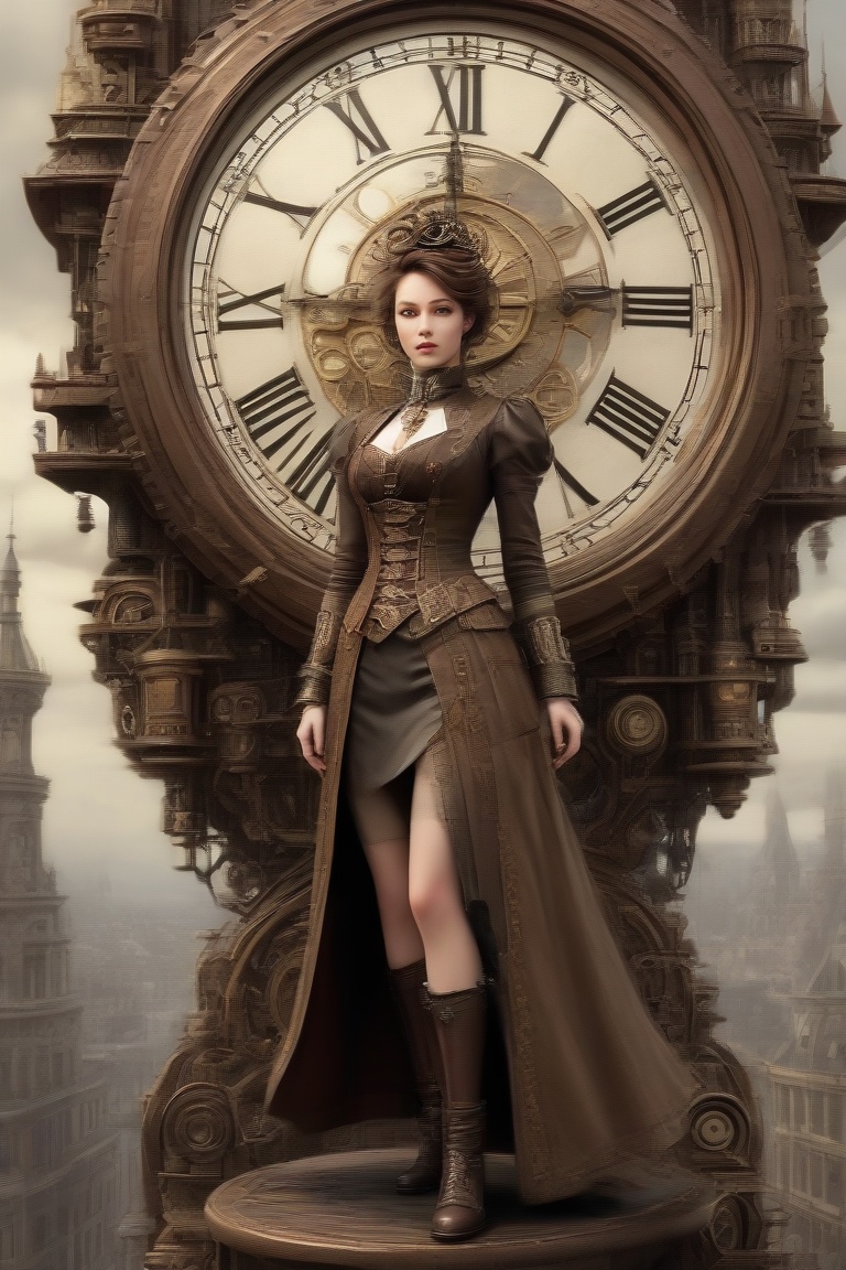 high quality,  8K Ultra HD,  Steampunk Time Voyager on Tensor.Art