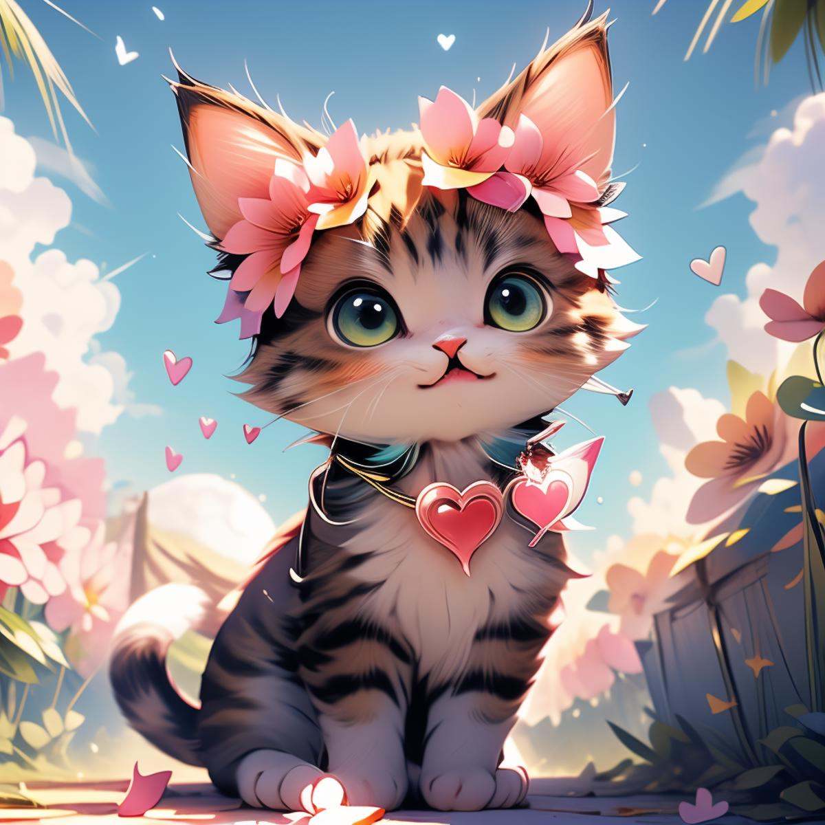illustrious,  Darling,  cute cat animal on Tensor.Art