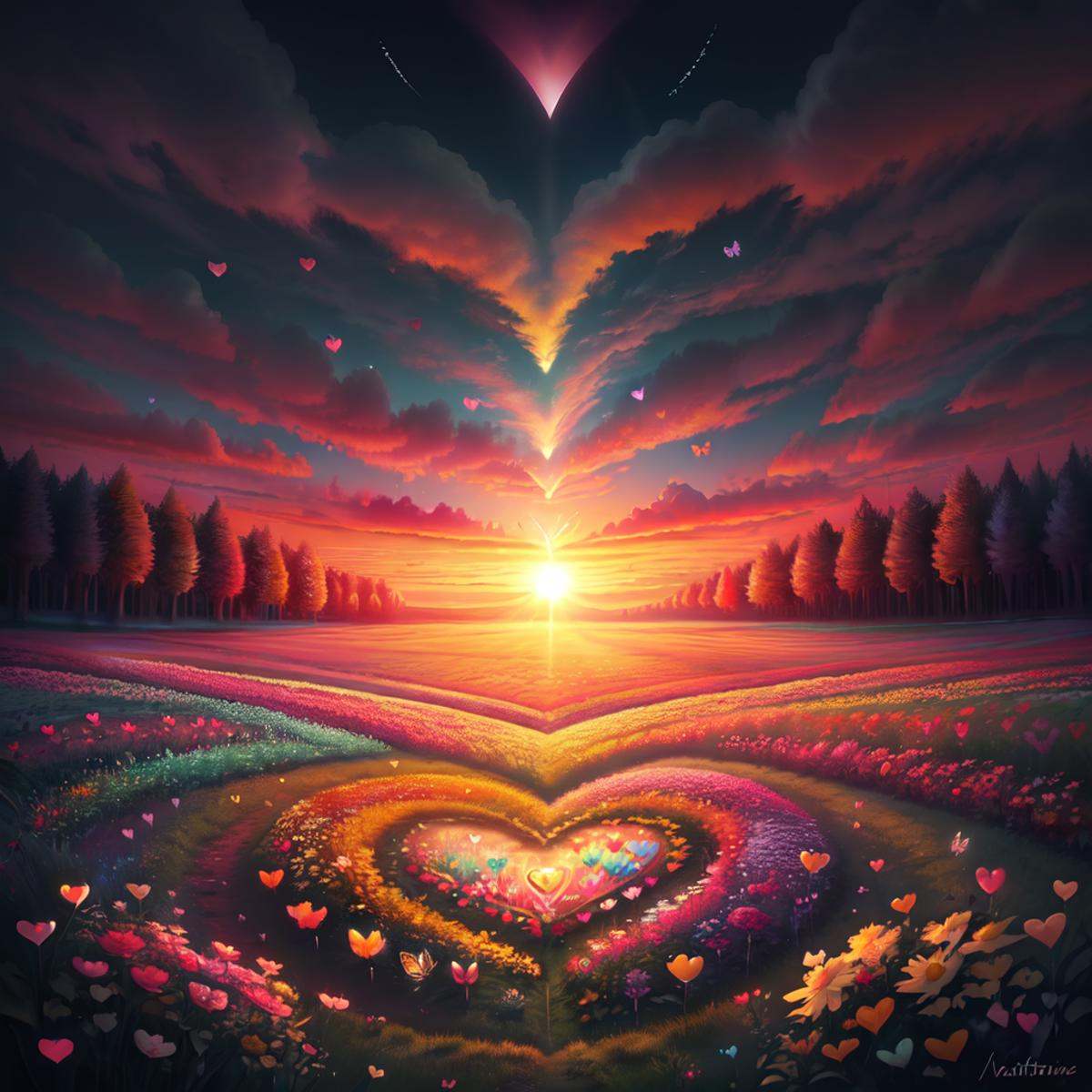 ValentineNatureStyle,  flower,  heart on Tensor.Art