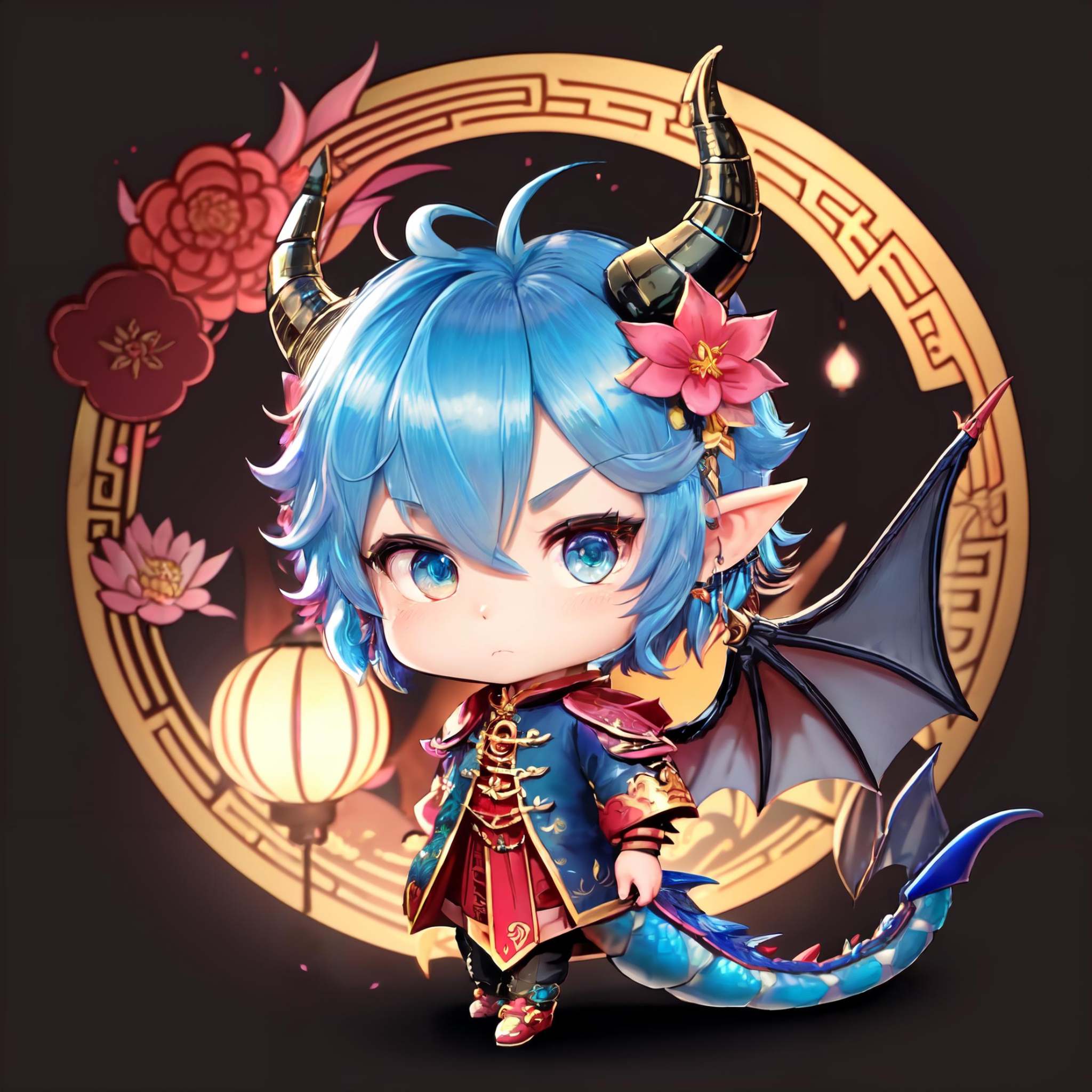 LunarChibiDragon,  solo,  looking at viewer on Tensor.Art