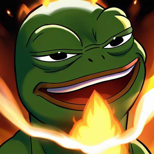 breathing fire,  pepe the frog ,  solo on Tensor.Art