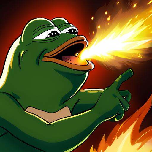 breathing fire,  pepe the frog ,  solo on Tensor.Art
