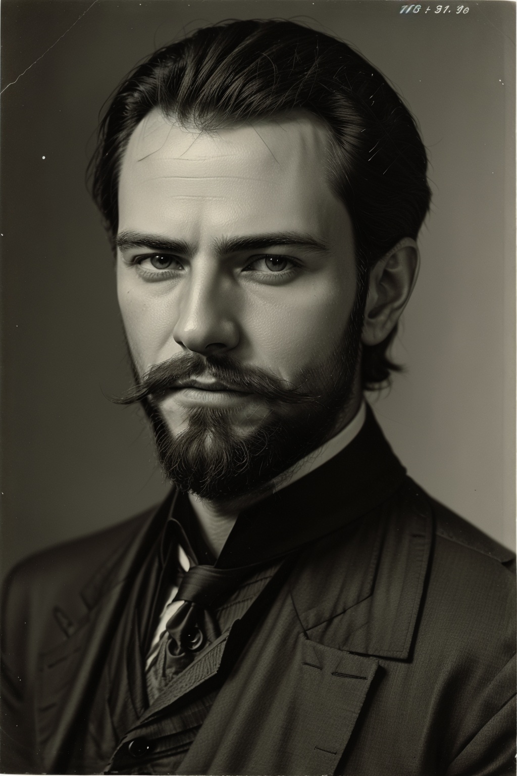 A portrait of handsome man,  facial hair,  half body portrait on Tensor.Art