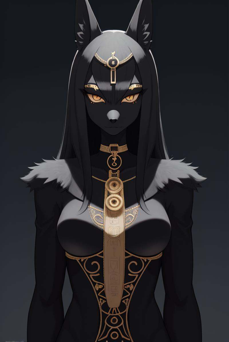 snout,  black fur,  Anubis on Tensor.Art