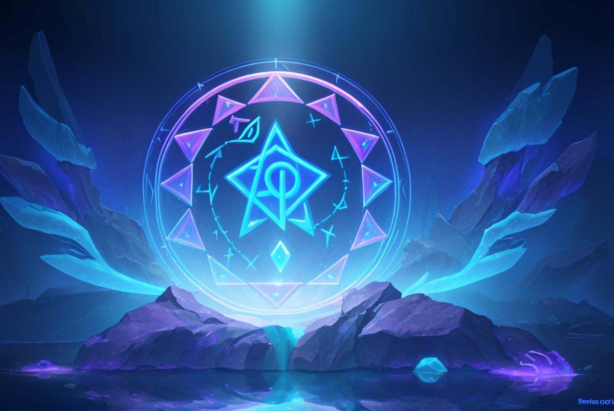 runes,  glowing symbols,  magic spell on Tensor.Art
