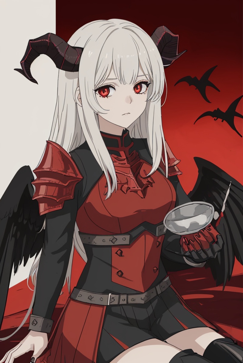 woman,  black wings,  horns on Tensor.Art