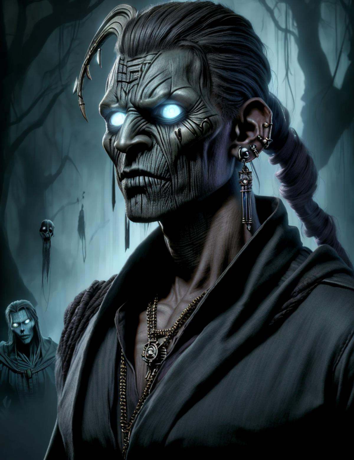 DonMV00d00 voodoo,  male bajoran,  mercenary captain on Tensor.Art