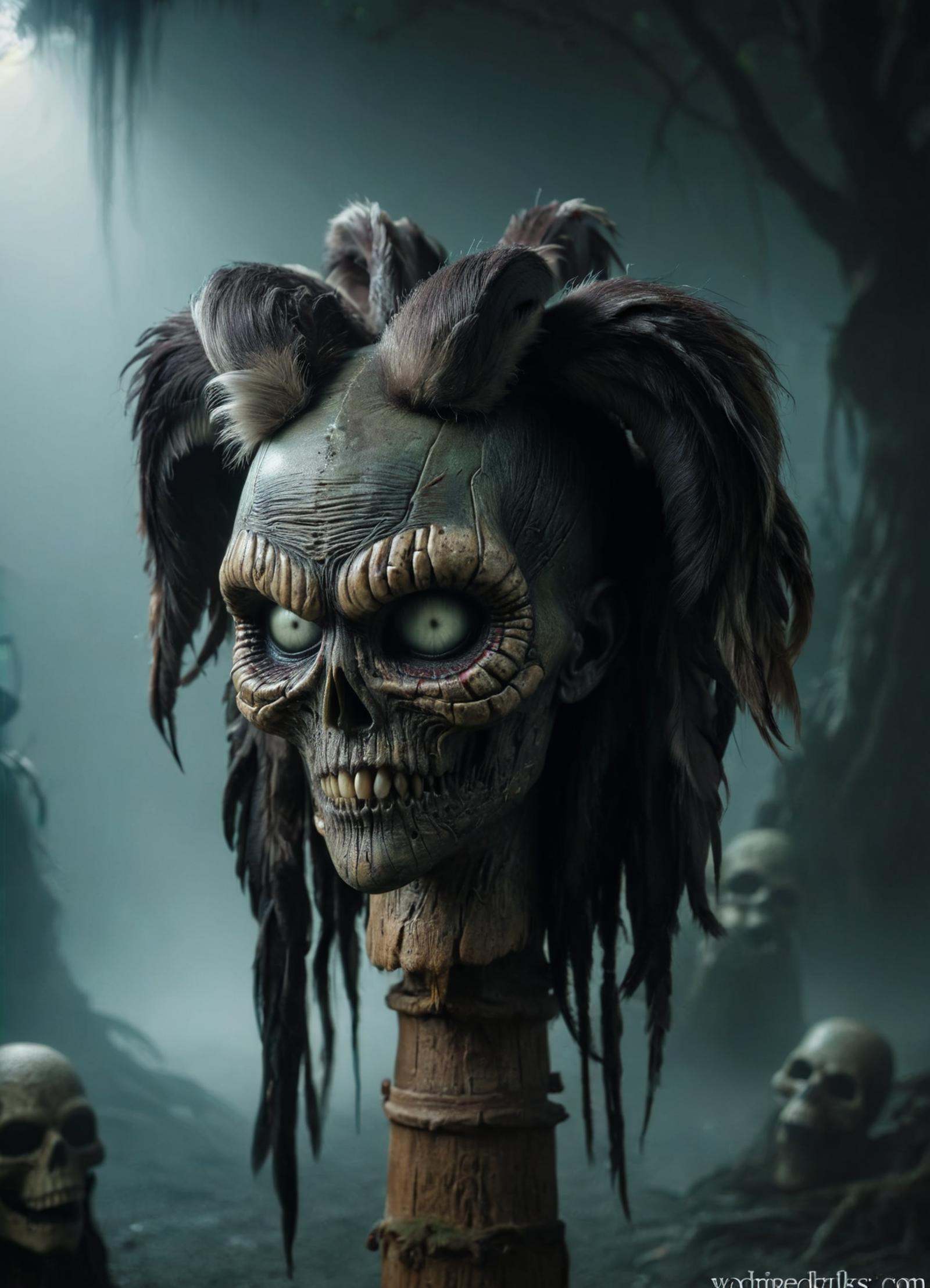 DonMV00d00XL voodoo homunculus,  a amorphous stony siren snakelike Hydra,  carapace skin on Tensor.Art
