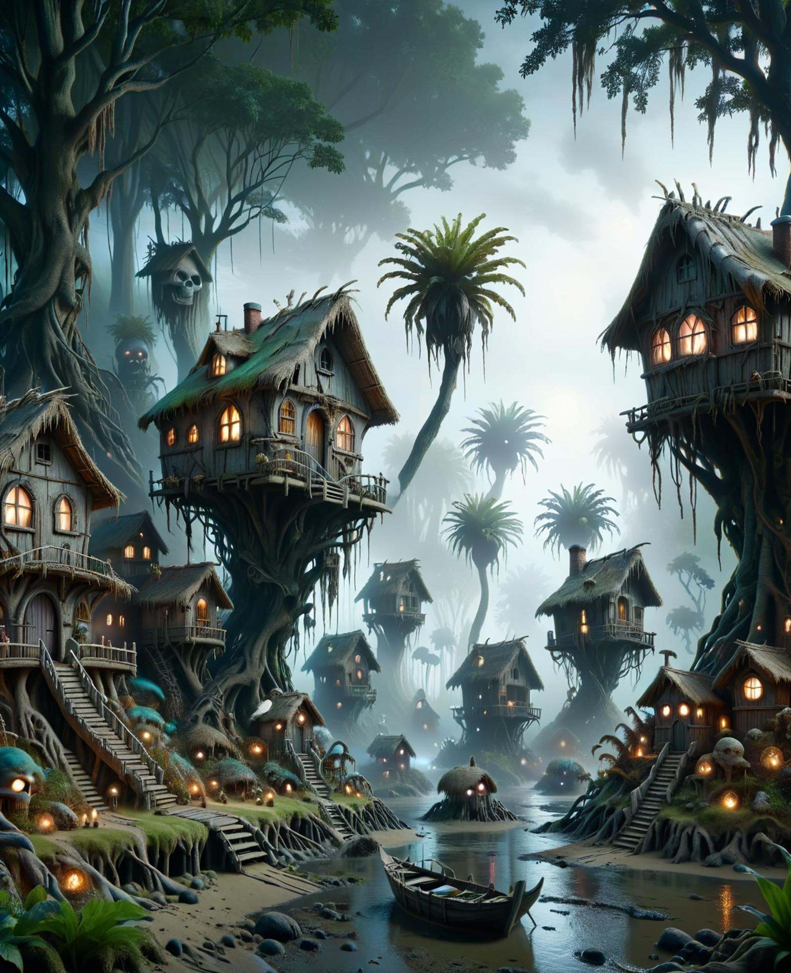 DonMV00d00XL village home in estuary biome on Tensor.Art