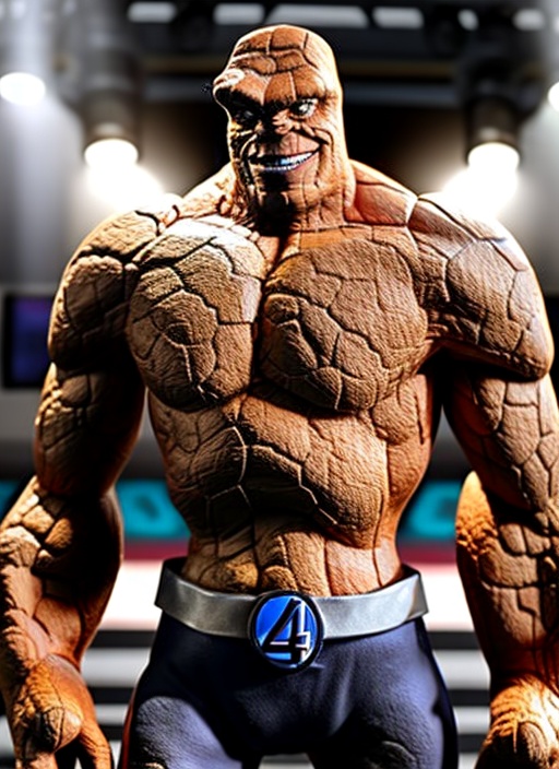 Fantastic four's the thing,  orange rocky skin,  photorealistic on Tensor.Art