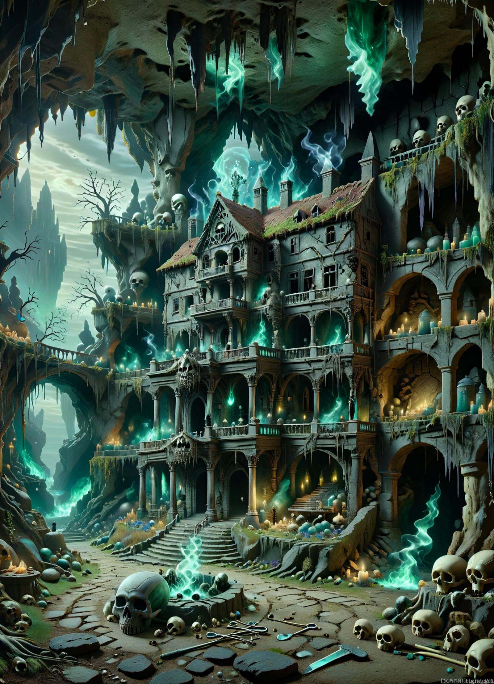 DonM50u13ff1g13XL hamlet mansion in cave biome by DonMischo on Tensor.Art