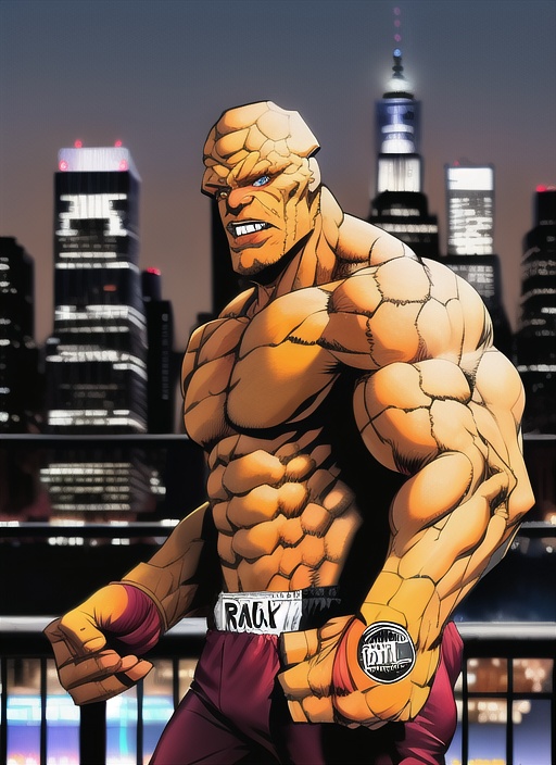 One guy,  The thing,  orange rocky skin on Tensor.Art