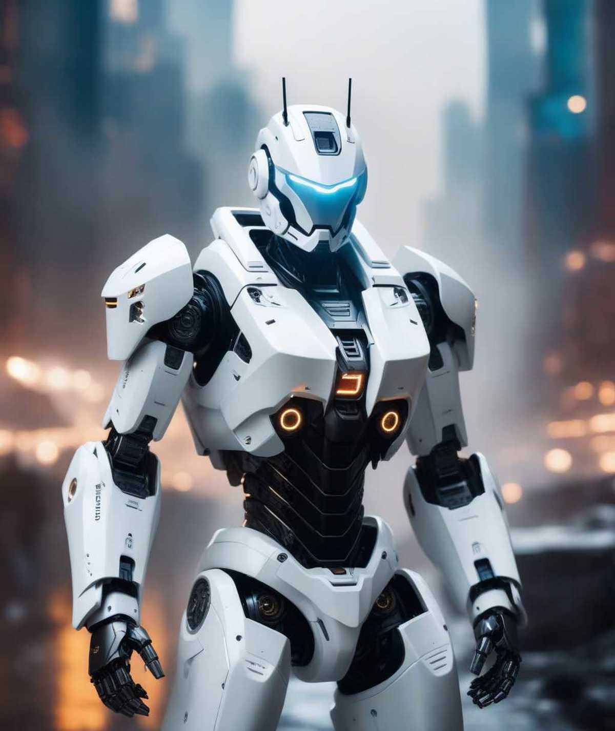 white robot cyborg mecha,  future,  epic photo on Tensor.Art