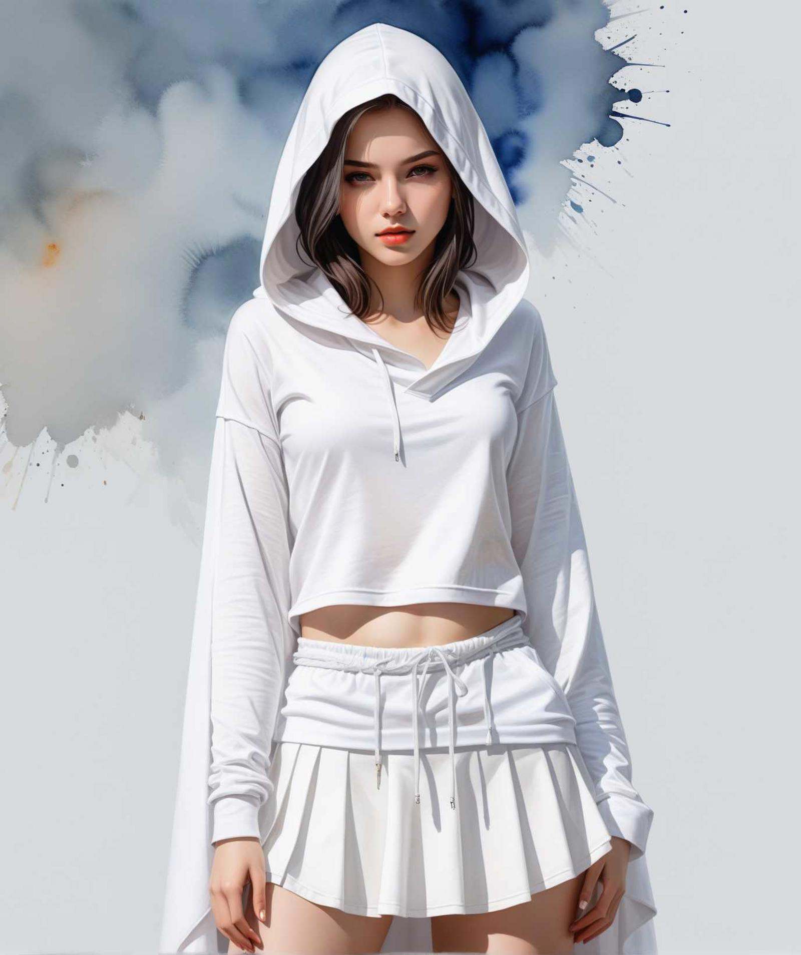 assassin girl,  white assassin clothes,  white top on Tensor.Art