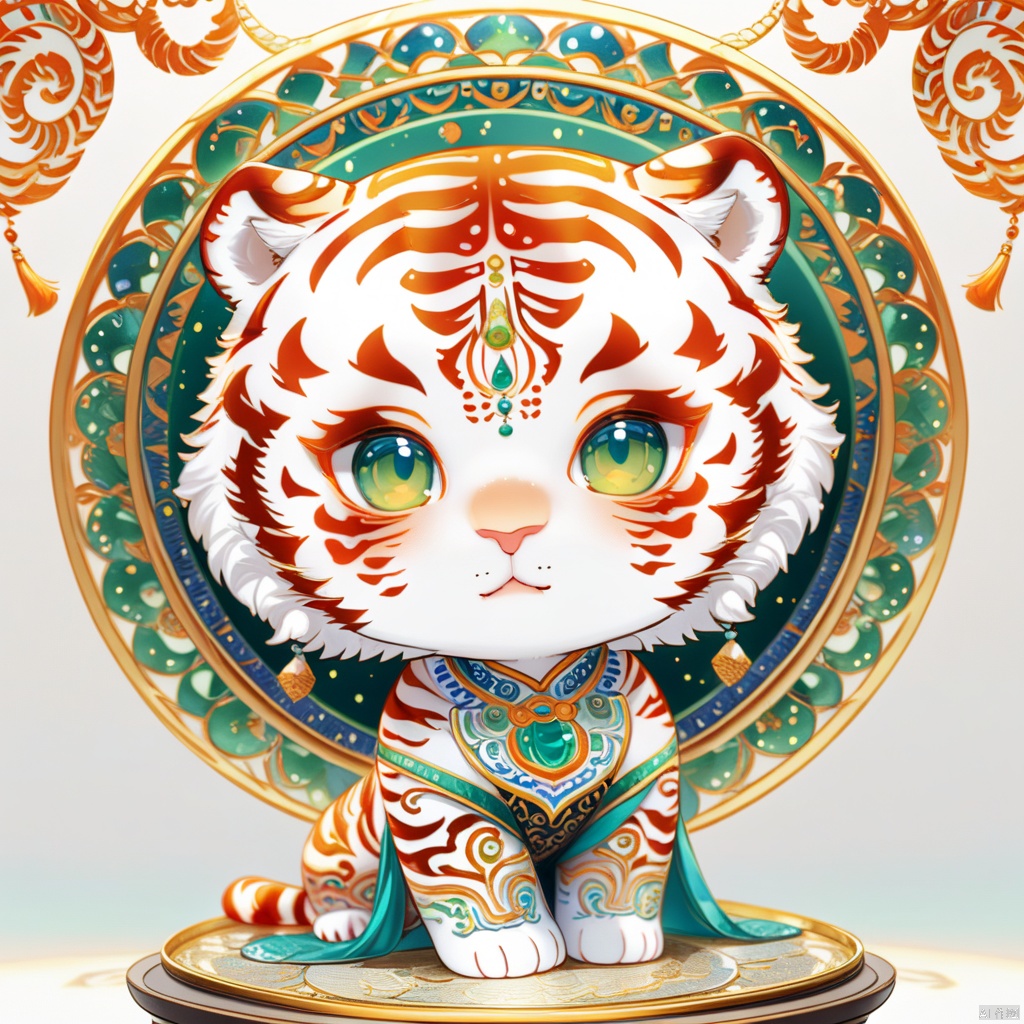 chibi, Enamel color, enamel art, tiger