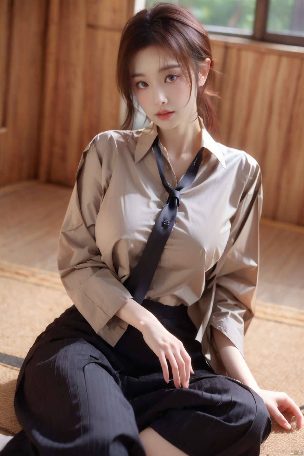  masterpiece,bestquality,realistic,8k,officialart,ultrahighres,school uniforms,1girl, Light master,Xlongni,X-Hydrangea, desert_sky, Yunxiao_Fairy,,(big_breasts:1.29),moyou,depth of field