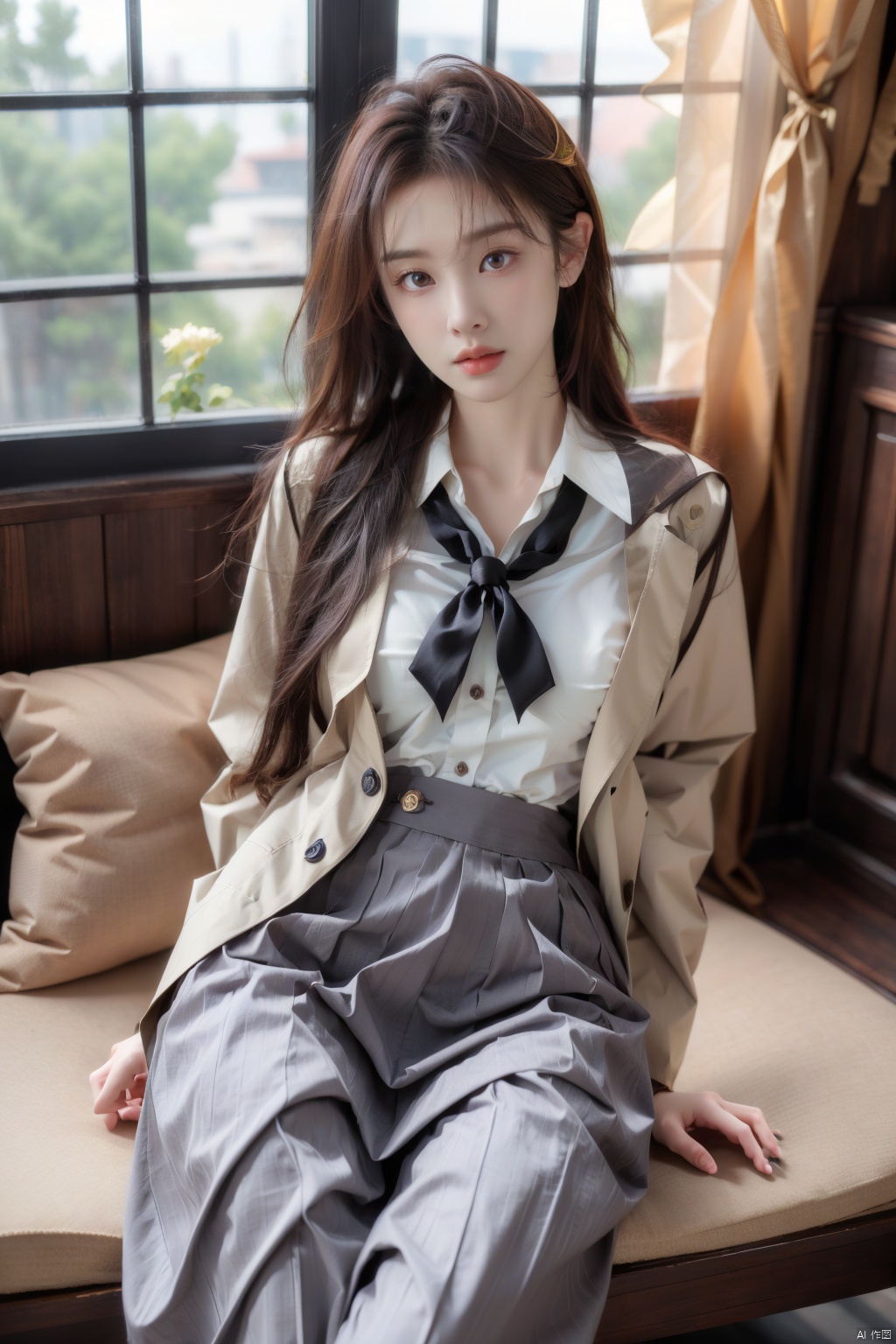  masterpiece,bestquality,realistic,8k,officialart,ultrahighres,school uniforms,1girl, Light master,Xlongni,X-Hydrangea, desert_sky, Yunxiao_Fairy,,(big_breasts:1.29),moyou