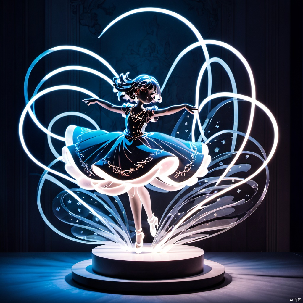 (Light Sculpture), (masterpiece), (best quality), 1 girl,dance