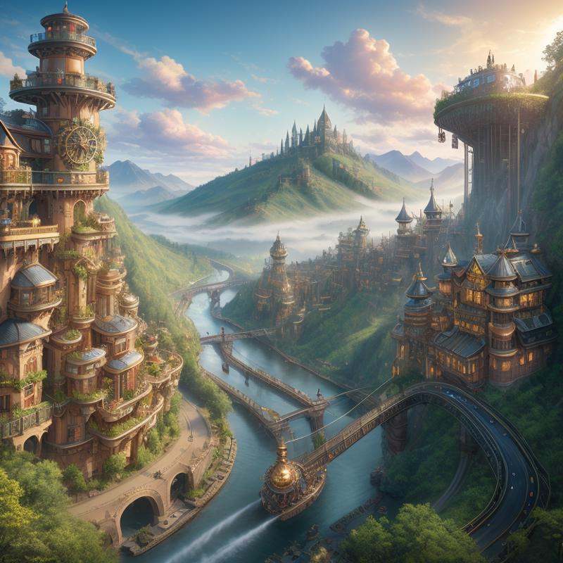 [High fantasy:Steampunk:26],  POV,  wide angle shot on Tensor.Art