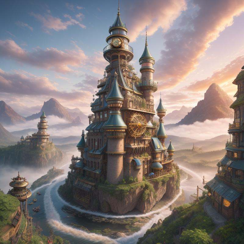 [High fantasy:Steampunk:26],  POV,  wide angle shot on Tensor.Art