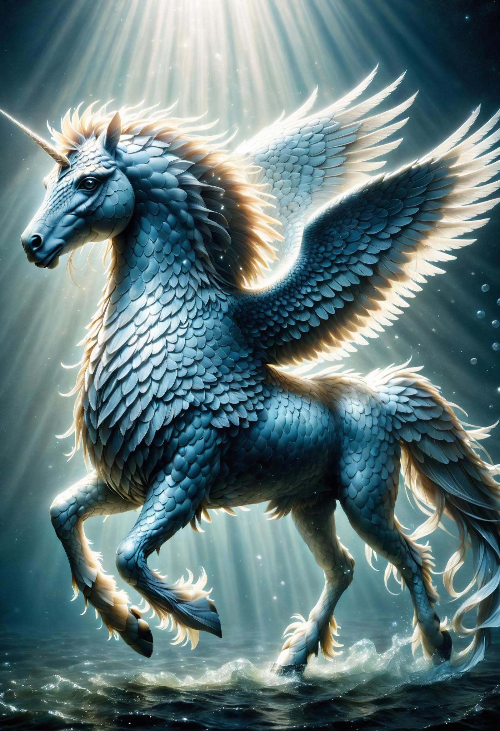 DonMF15hyXL pegasus,  supernatural powerful magical entity,  animal form on Tensor.Art