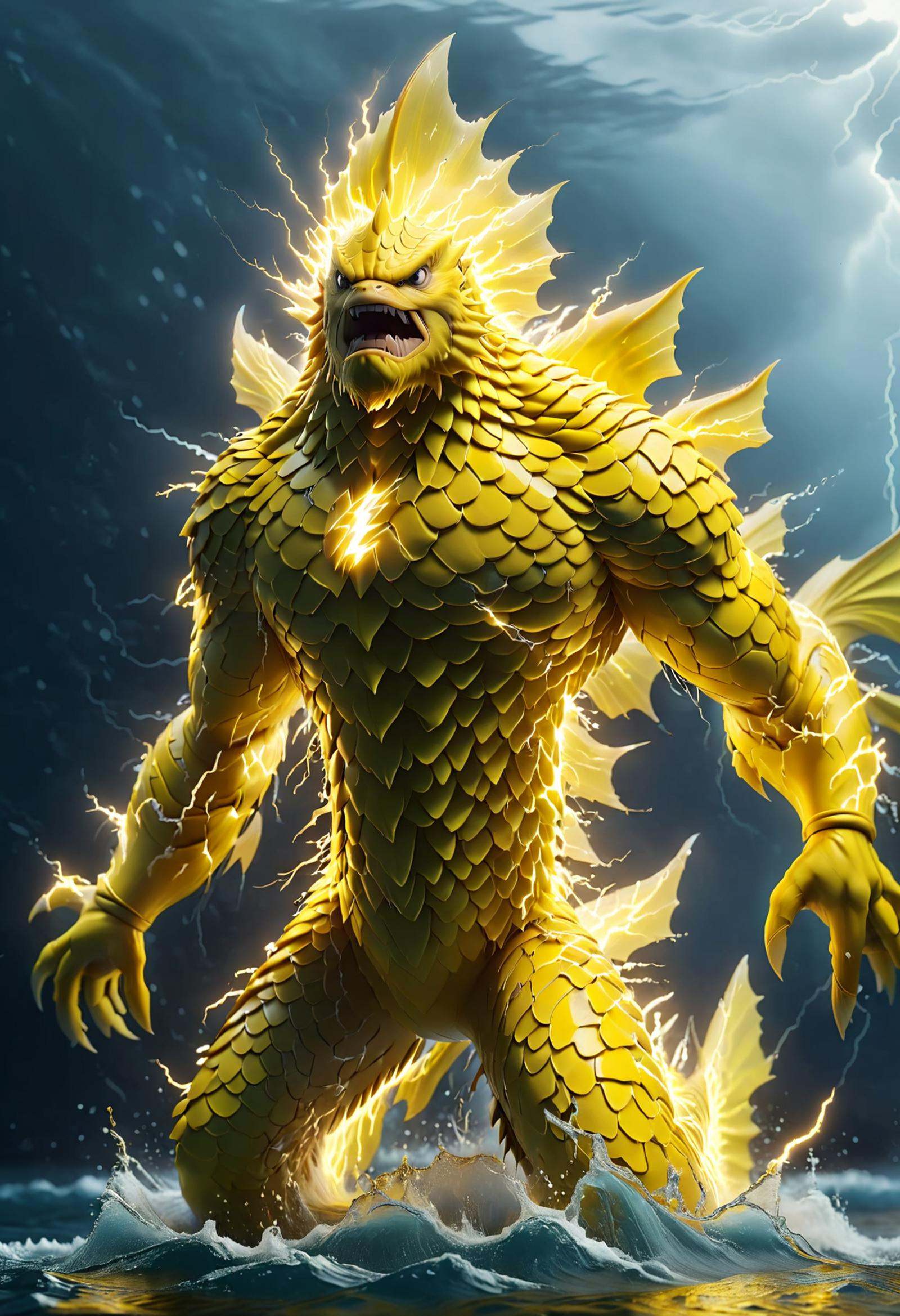 DonMF15hyXL cadmium yellow hydro lightning on Tensor.Art