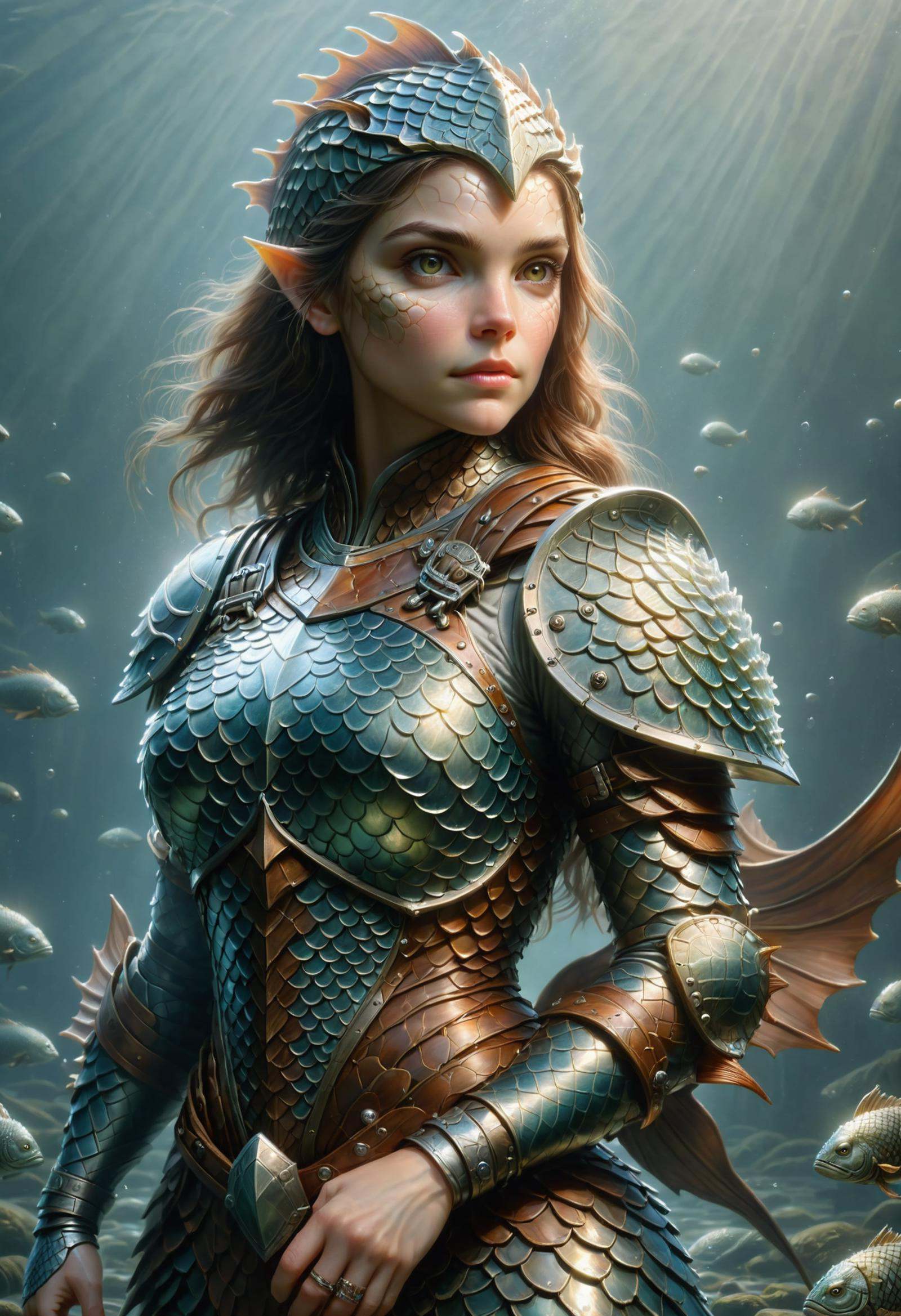 DonMF15hyXL female krillitanes,  tinkerer,  shield on Tensor.Art