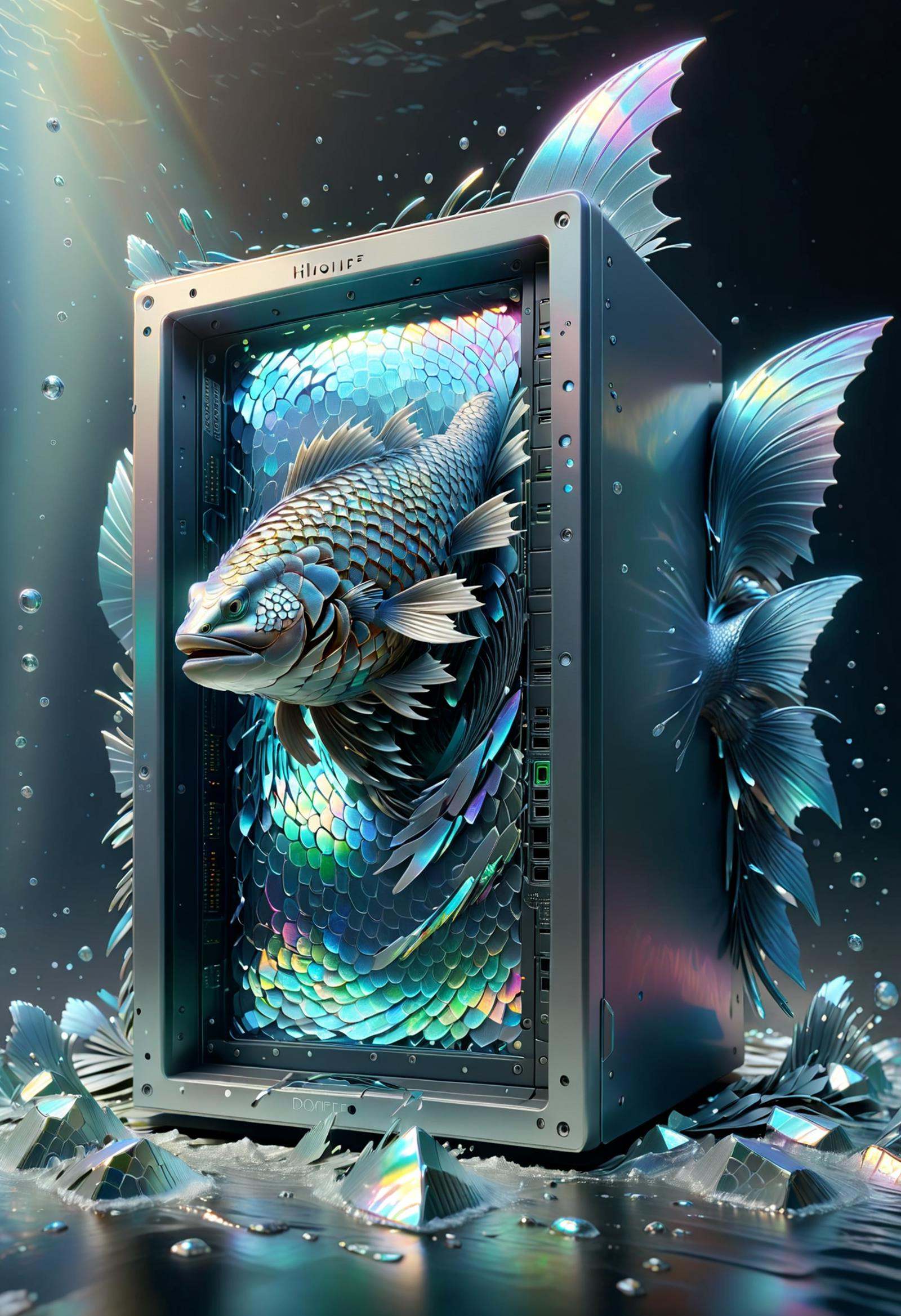 DonMF15hyXL server crash,  holographic on Tensor.Art