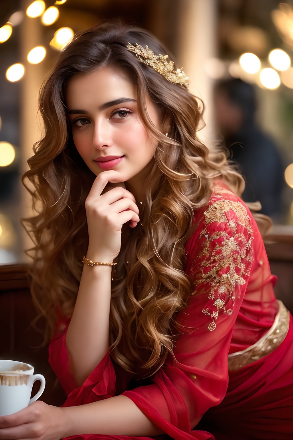 )),  stunningly beautiful "bollywood" (((extremely innocent face ))),  wild hair on Tensor.Art