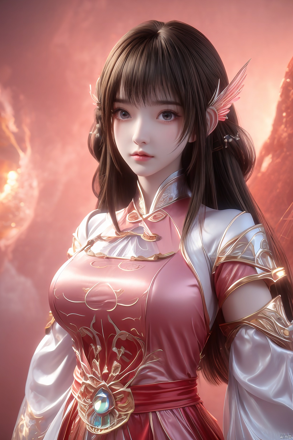 masterpiece,best quality,official art,extremely detailed CG unity 8k wallpaper,1girl, upper body,chinese clothes, above clouds, asteroid, spacecraft,  ,Xyunluo,(big_breasts:1.29),X-Hydrangea,Xlimuwan, Water_butterfly,Xcheongsam, desert_sky,girl,depth of field,moyou