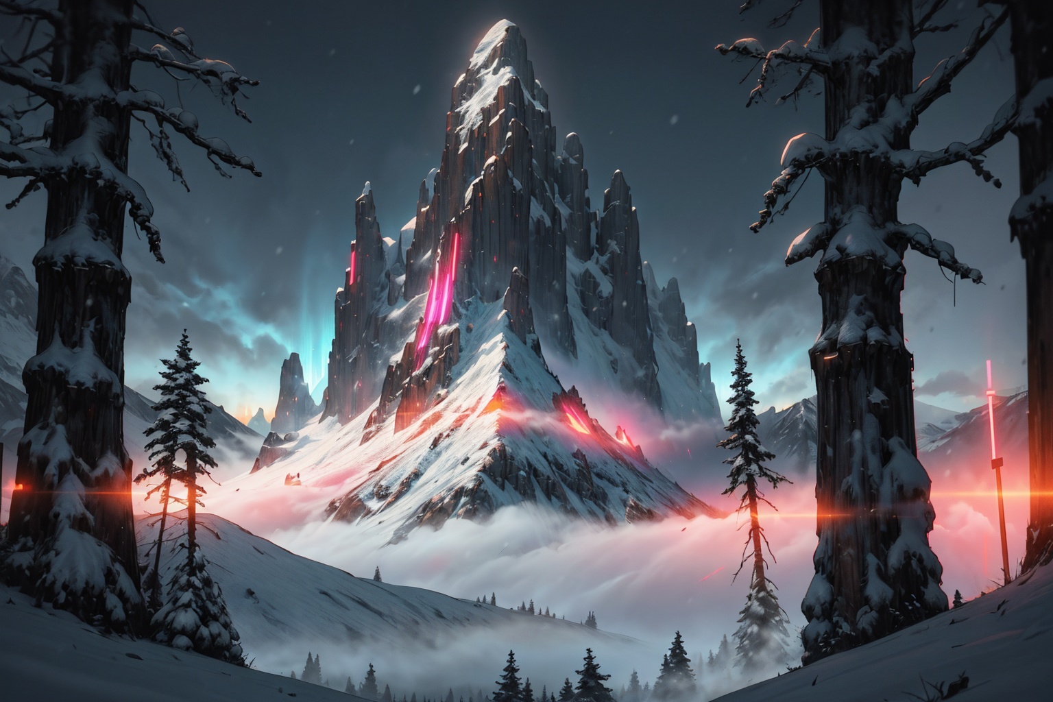 digital rendered,  mountain,  metal mountain on Tensor.Art