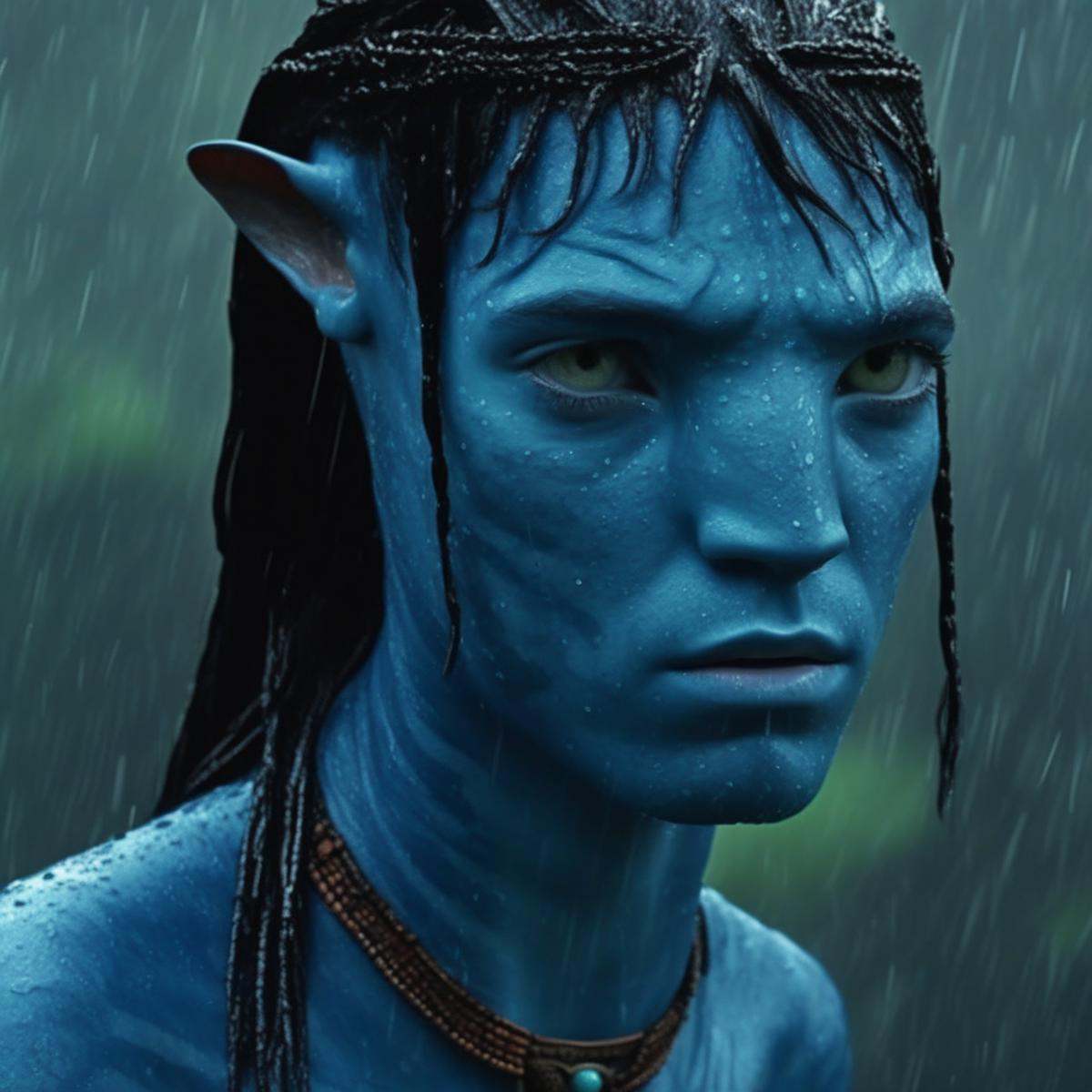 Beautiful na’vi,  blue skin,  freckles on Tensor.Art