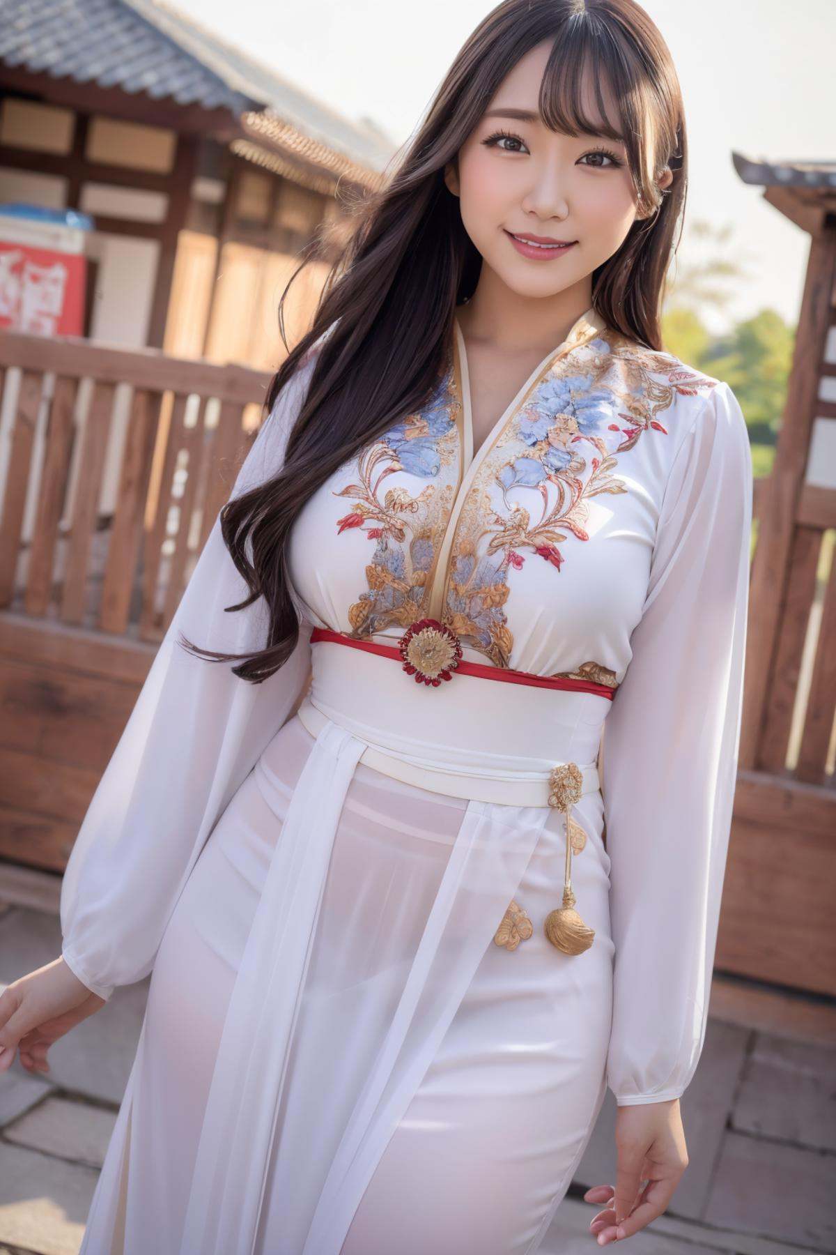 AVG_Himesaki Hana,  Chong Kraben for Women (Thai traditional clothing for women),  cowboy shot on Tensor.Art